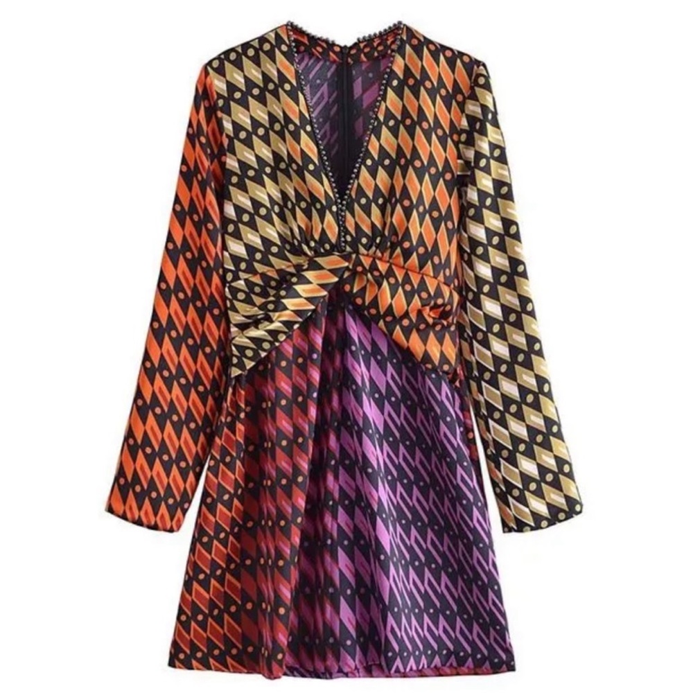 Zara Retro Print Mini Dress